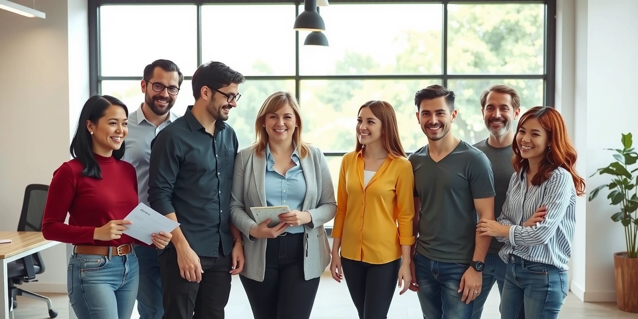 Group photo of a diverse, collaborative team