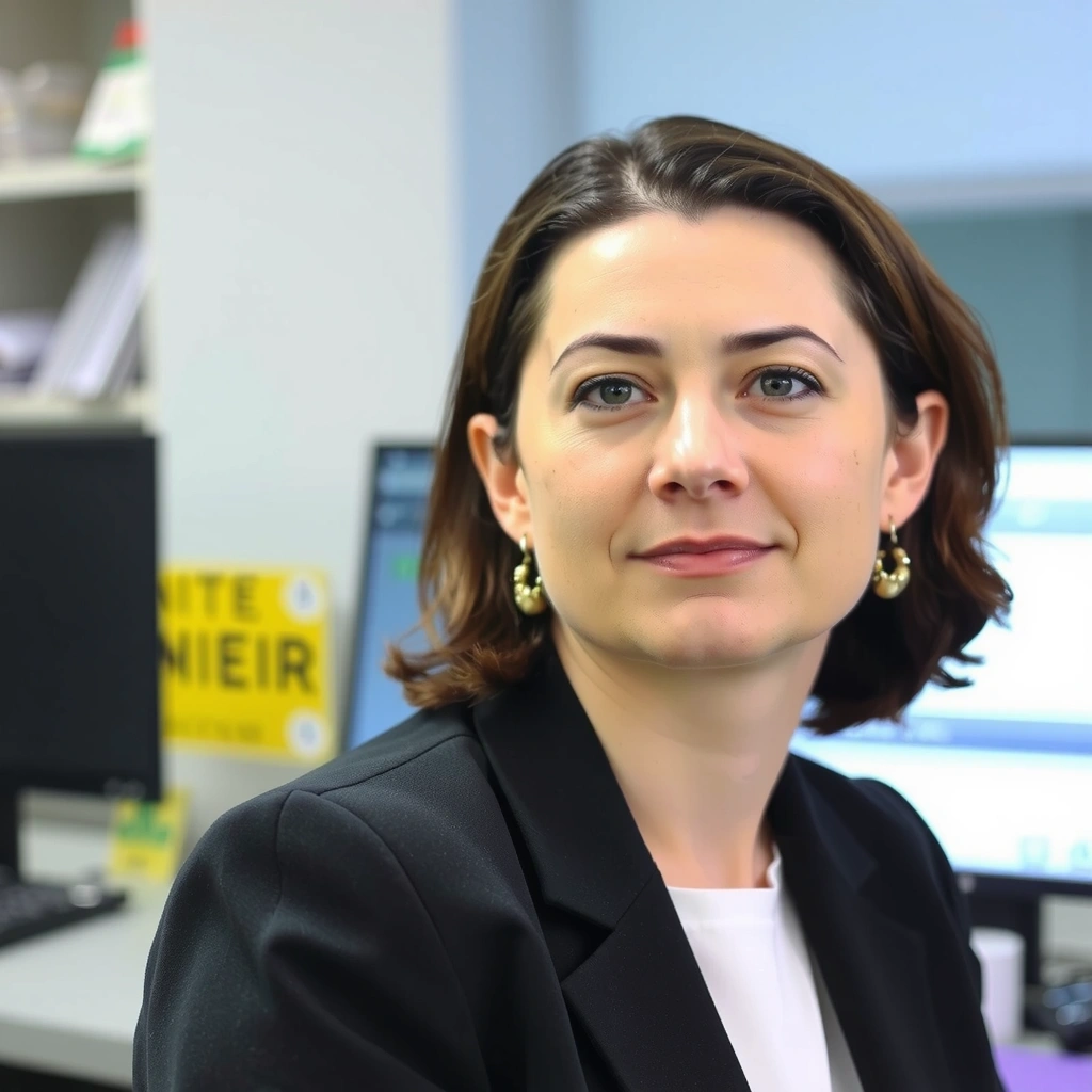 Portrait of Dr. Evelyn Reed, a leading AI researcher